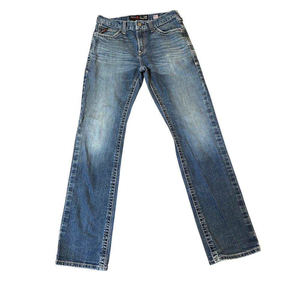 Ariat Mens M7 Slim Straight Leg Jeans Blue Denim USA Fabric Size 33x35
